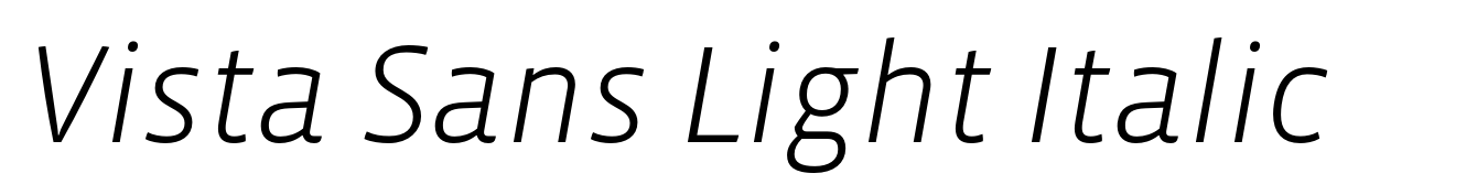 Vista Sans Light Italic